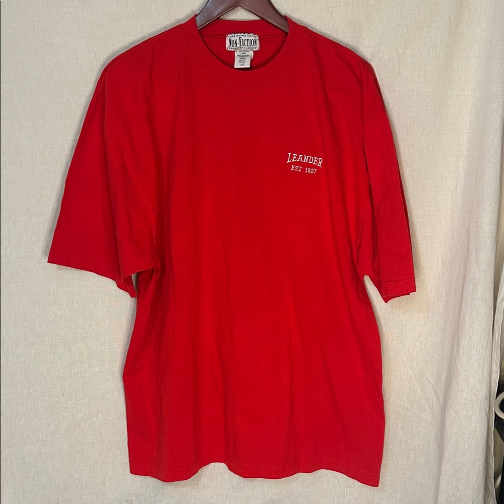 Vintage Non-Fiction “Leander Est. 1927” T-Shirt – Red – Made in Canada – L